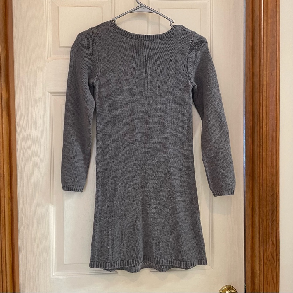 Girls Gymboree Grey & White Polar Bear Long Knit Sweater Dress - Picture 3 of 12